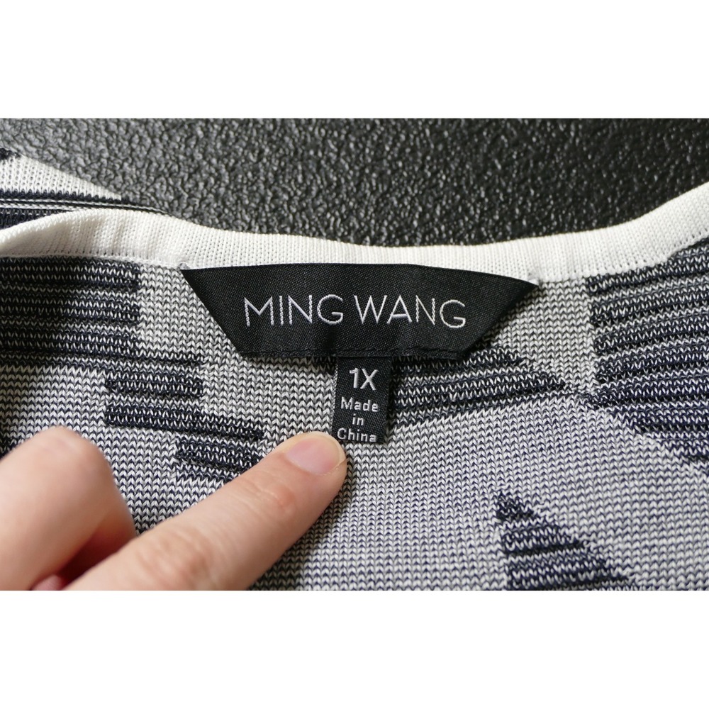 Ming Wang Womens 3/4 Sleeve Knit Cardigan Jacket Size 1X Career Artsy Business - Picture 4 of 10